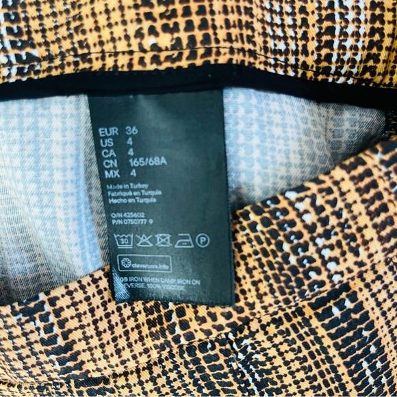 H&M orange black wide leg dot stripe high waisted crop pants 4 - Picture 6 of 8